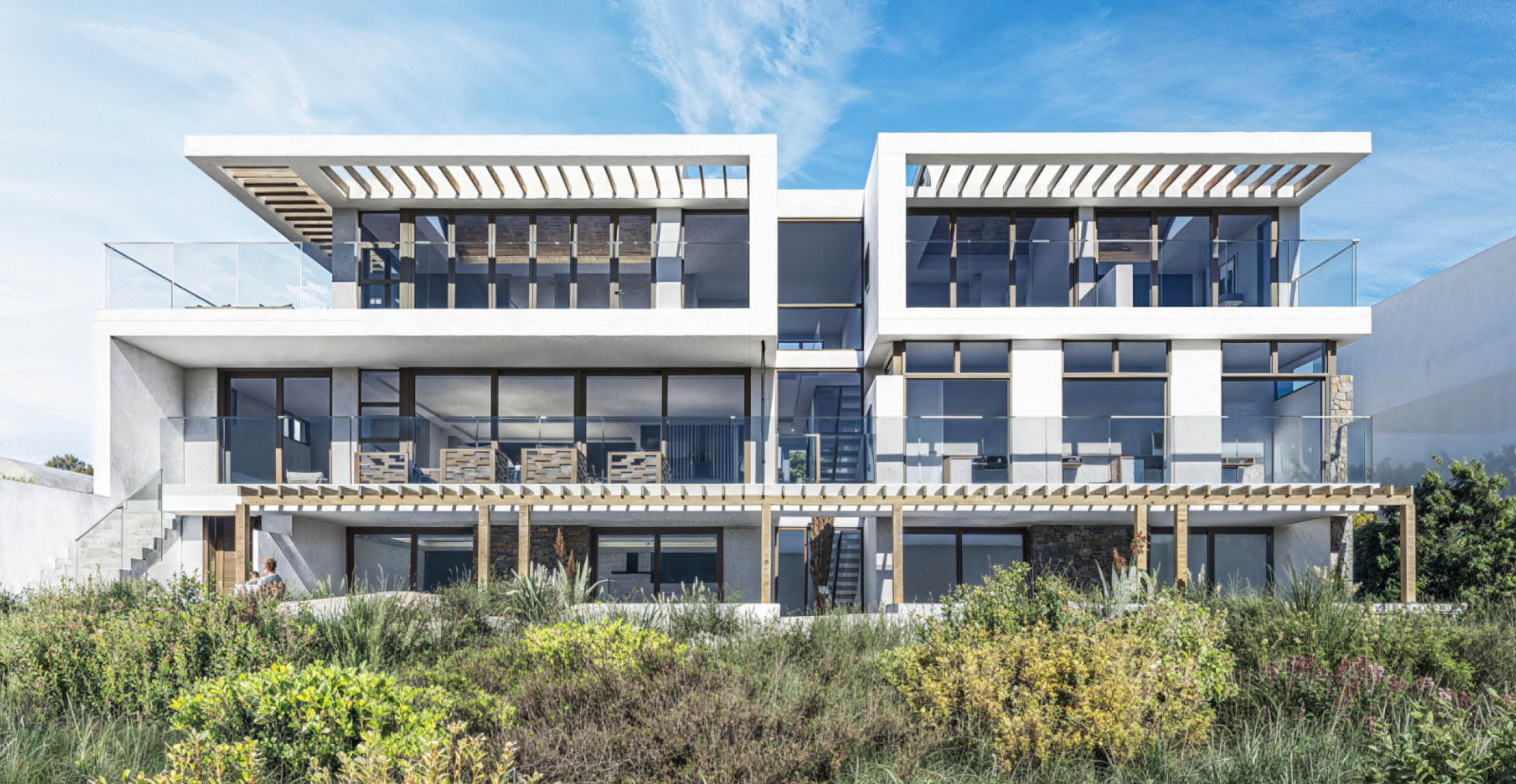 double story seaside dwelling on the coast