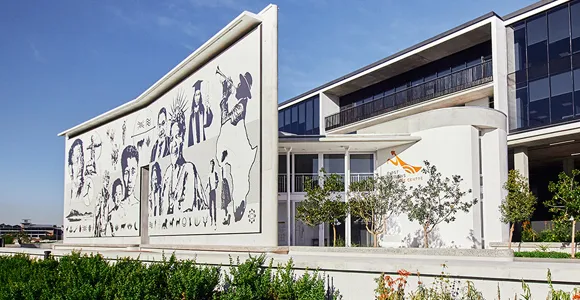 Commercial historical building monument white modern